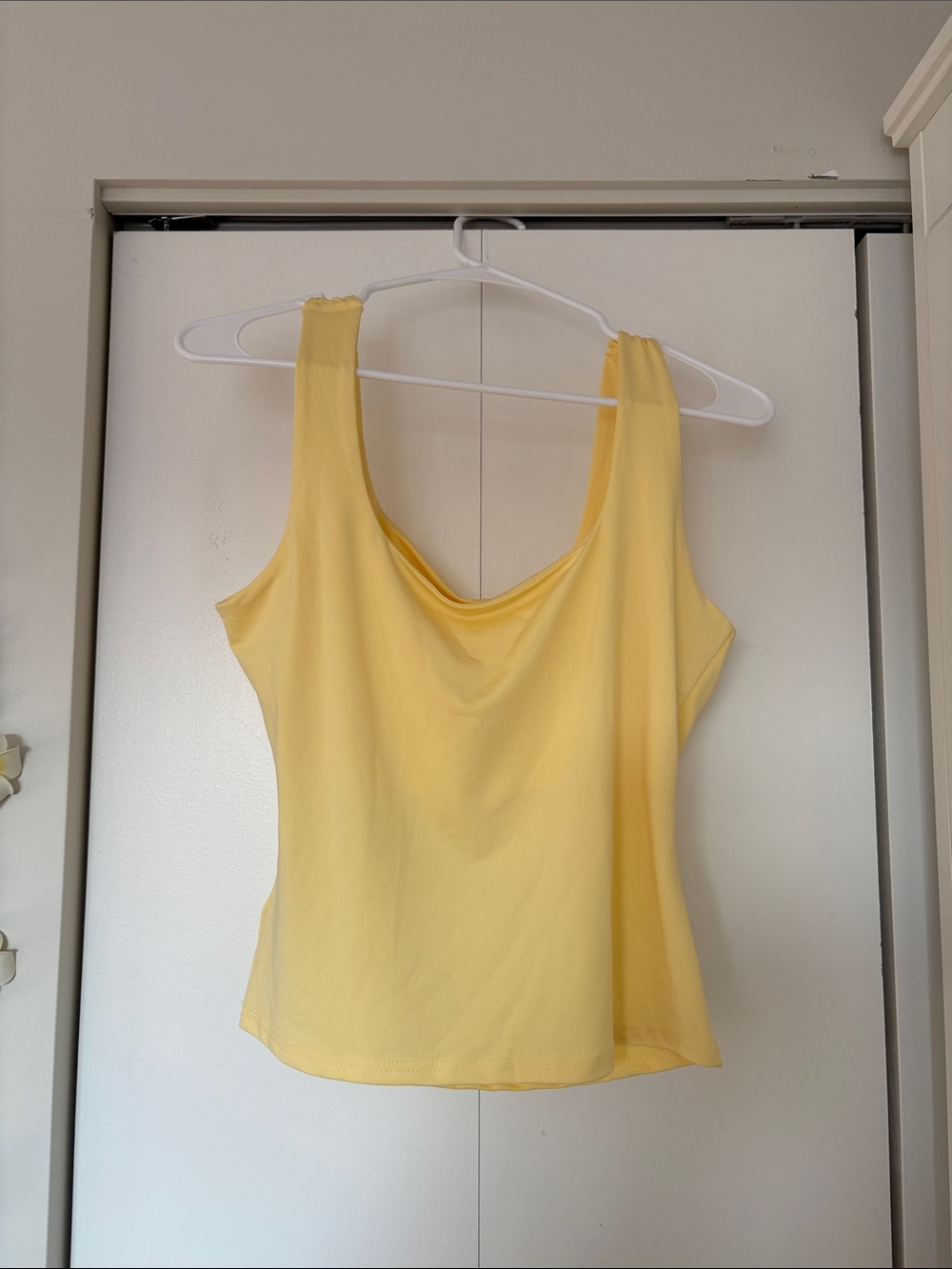 SHEIN Pale Yellow Cowl Neck Tank Top